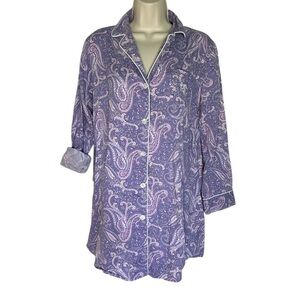 Ralph Lauren Purple Paisley Lightweight sleep gown sz S